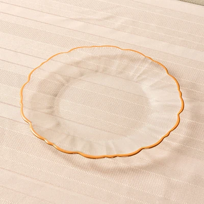 Elegance Orange Rim Dessert Plate - 21cm