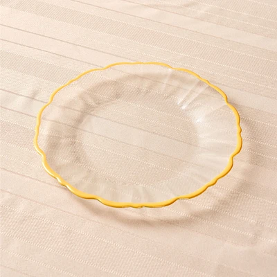 Elegance Yellow Rim Dessert Plate - 21cm