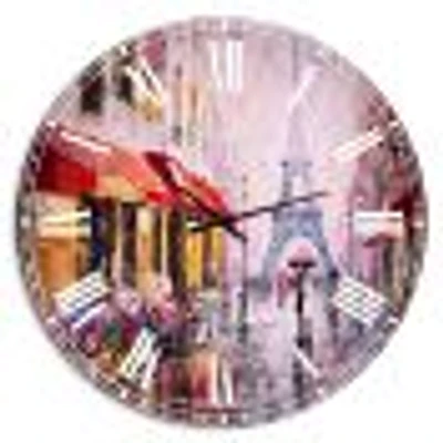 Lovers Paris Eiffel Tower Wall Clock
