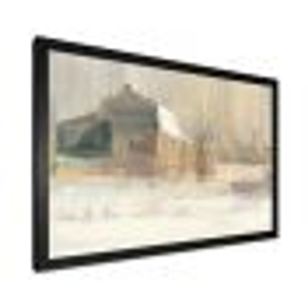 Winter on the Farm house  Canvas Art