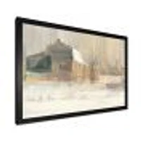 Winter on the Farm house  Canvas Art
