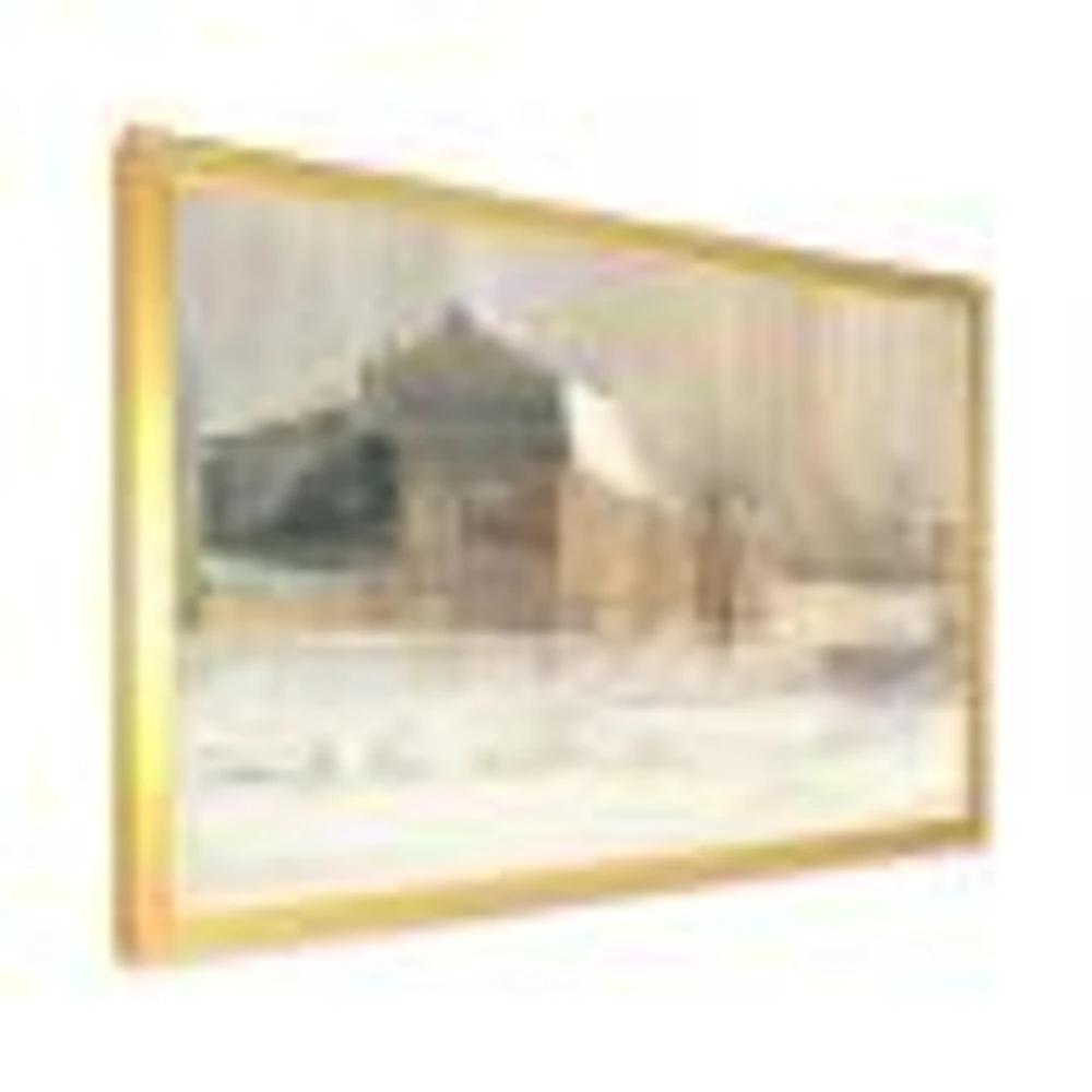 Winter on the Farm house  Canvas Art