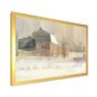 Winter on the Farm house  Canvas Art