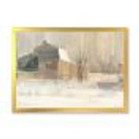 Winter on the Farm house  Canvas Art