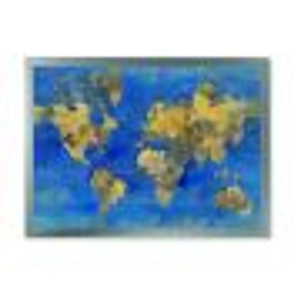 Golden Glam World Map  Wall Art