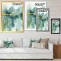 Blue Watercolor Impression with Gold  Wall Art