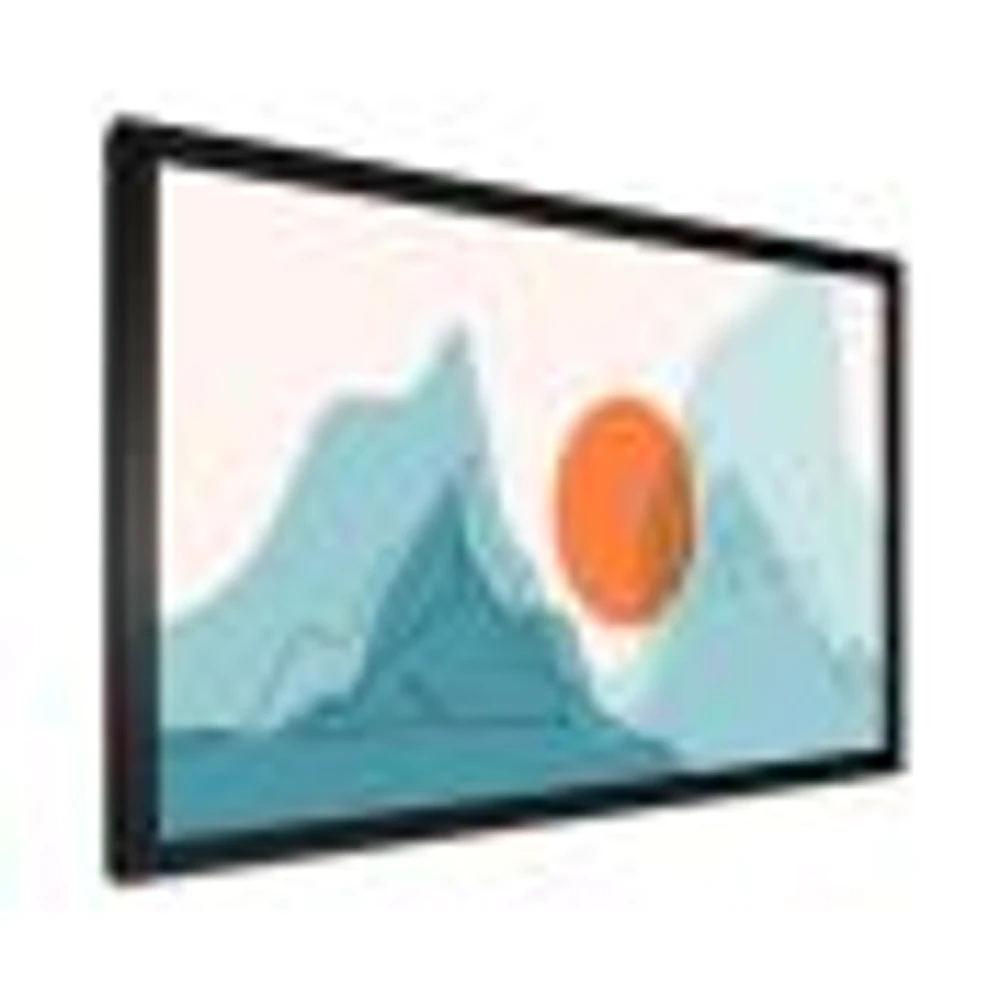 Red Moon Over Abstract Blue Mountains I Wall Art