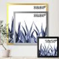 Navy Blue Agave Leaves  Wall Art