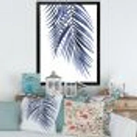 Blue Palm Leaves Abstract Tropical Branches  Wall Art