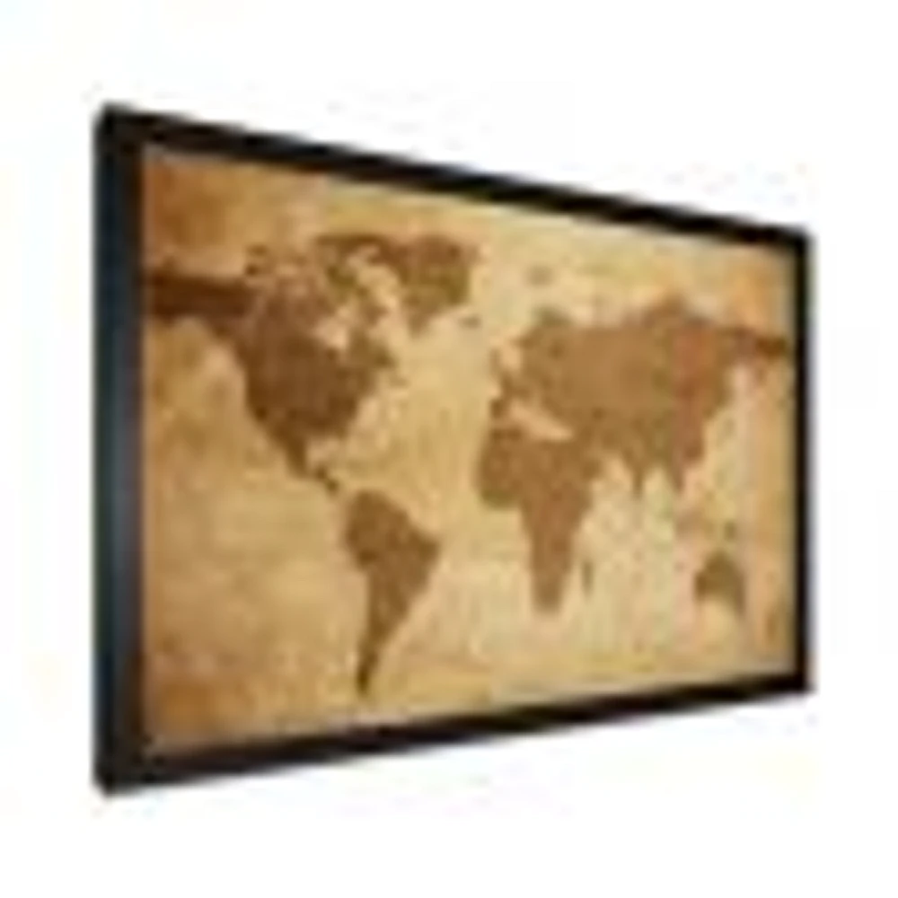 Ancient Map of The World V Canvas Wall Art