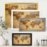 Ancient Map of The World V Canvas Wall Art