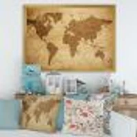 Ancient Map of The World V Canvas Wall Art