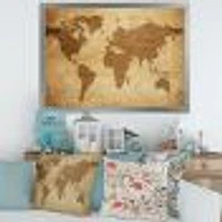 Ancient Map of The World V Canvas Wall Art