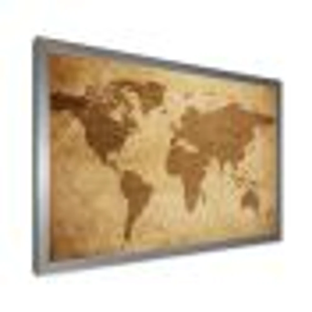 Ancient Map of The World V Canvas Wall Art