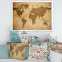 Ancient Map of The World V Canvas Wall Art