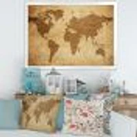 Ancient Map of The World V Canvas Wall Art