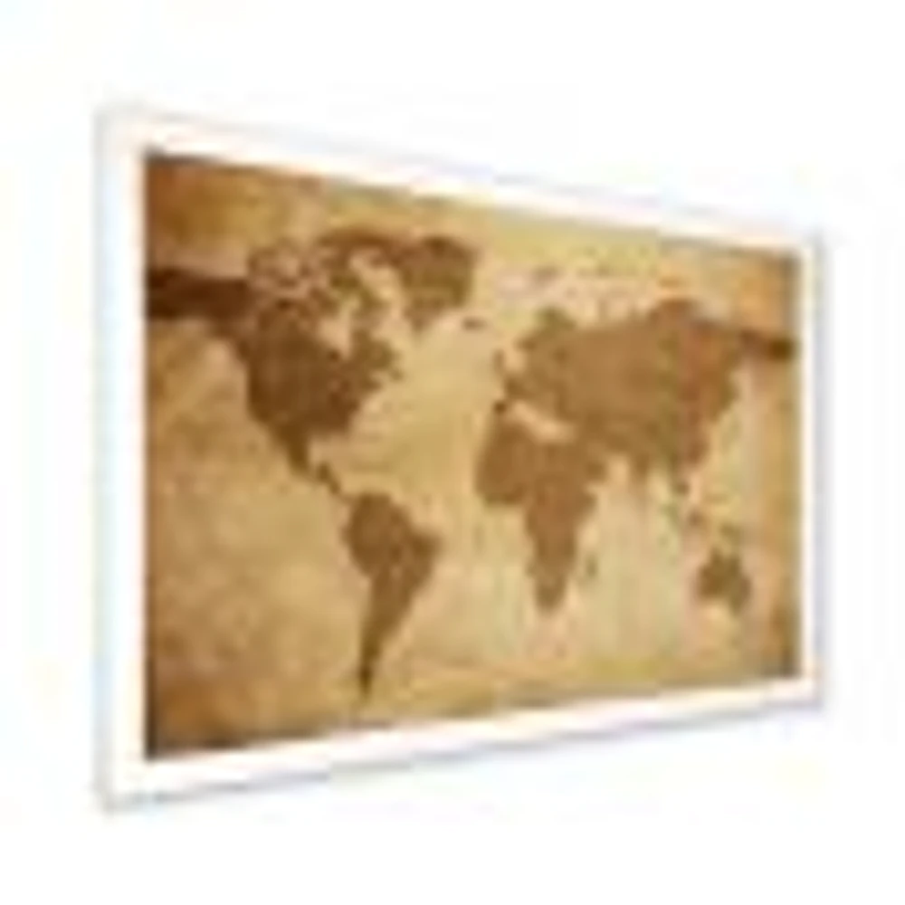 Ancient Map of The World V Canvas Wall Art