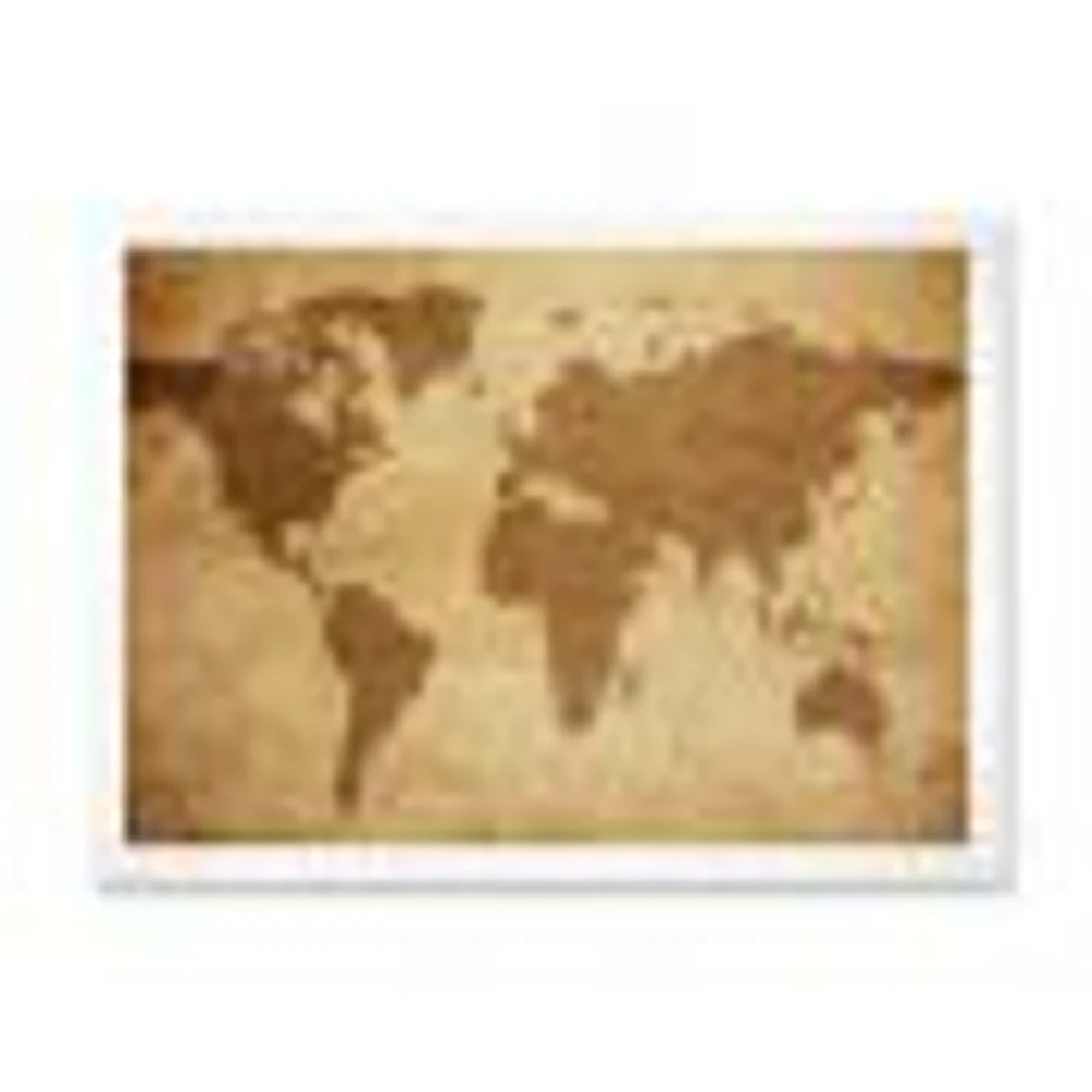 Ancient Map of The World V Canvas Wall Art