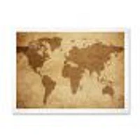 Ancient Map of The World V Canvas Wall Art