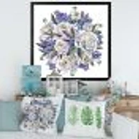 Toile « Bouquet Peonies White and Blue »