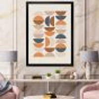 Abstract Sun and Moon S Blue Orange  Wall Art