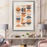 Abstract Sun and Moon S Blue Orange  Wall Art