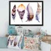 Purple Boho Feathers  Wall Art