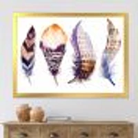 Purple Boho Feathers  Wall Art