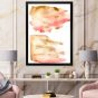 Pink Gold Red and Beige Abstract Clouds  Canvas Wall Art Print
