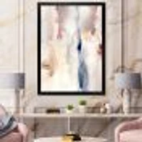 Pastel Abstract with Dark Blue Pink & Gray Spots  Wall Art