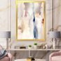 Pastel Abstract with Dark Blue Pink & Gray Spots  Wall Art