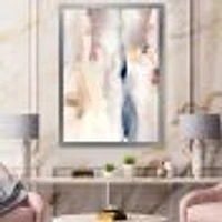 Pastel Abstract with Dark Blue Pink & Gray Spots  Wall Art
