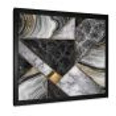 Marble Granite Agate with Touches of Gold  Canvas Wall Art Print
