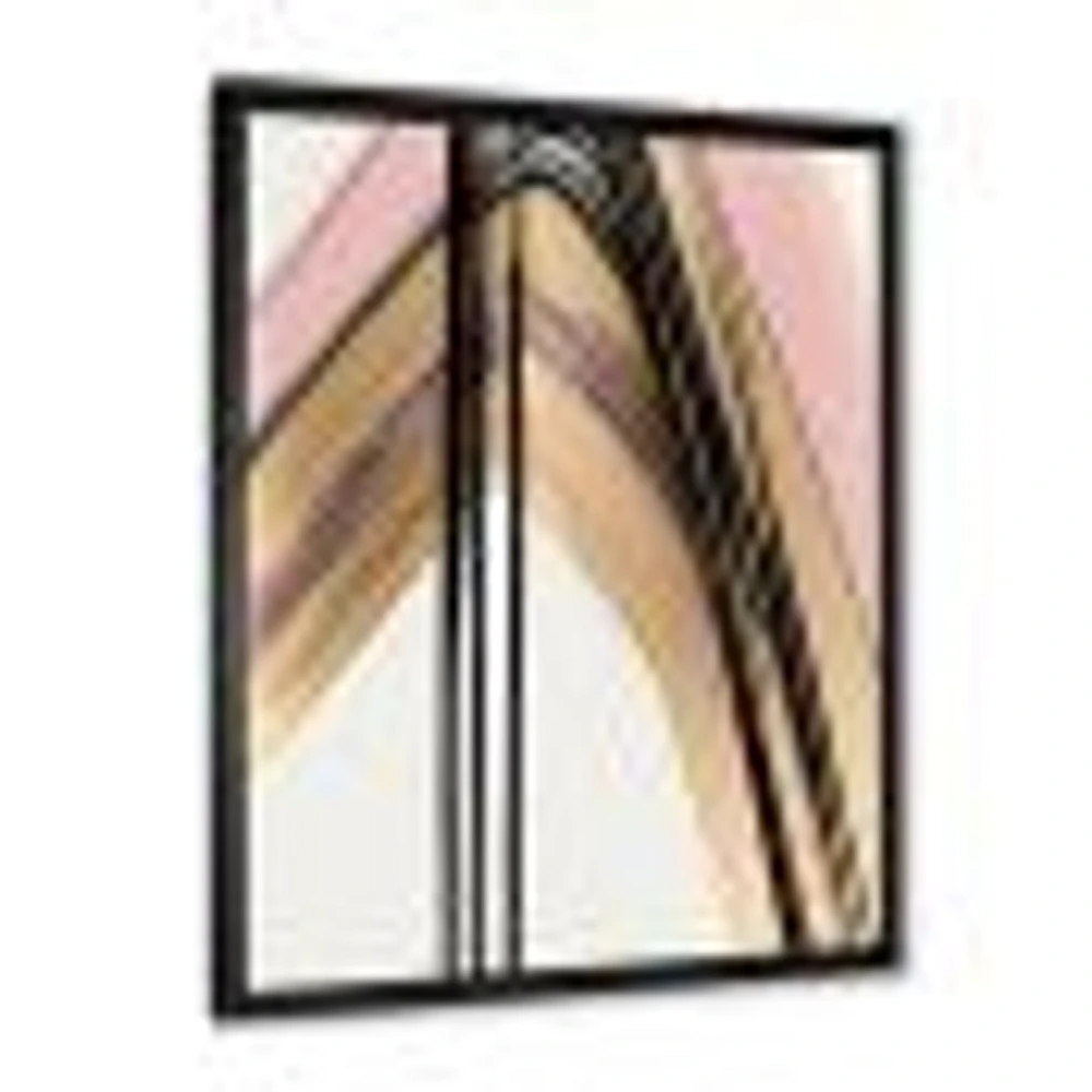 Minimalism Pink And Gold Cubic Fusion V Wall Art