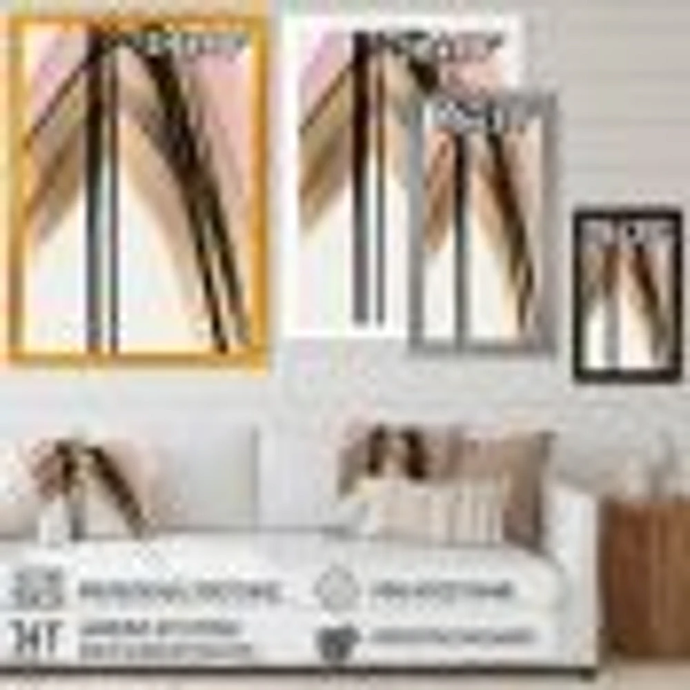 Minimalism Pink And Gold Cubic Fusion V Wall Art