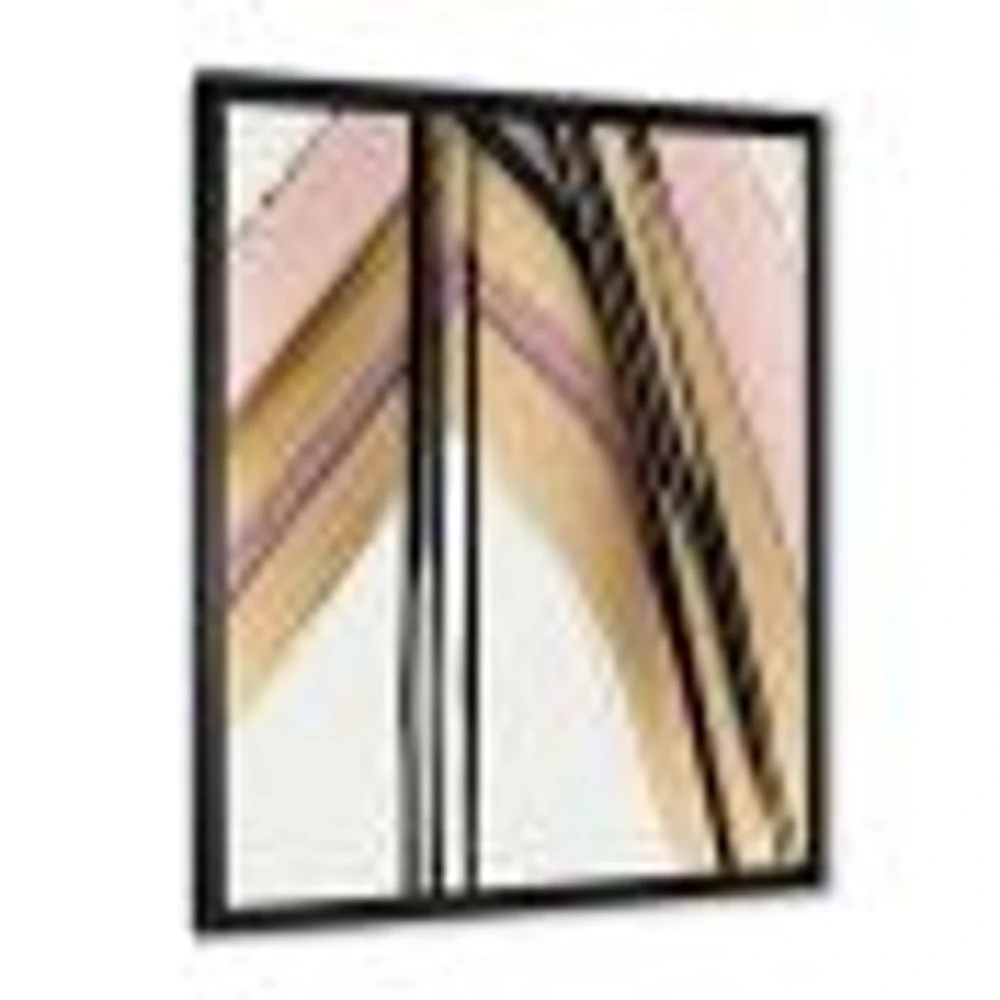Minimalism Pink And Gold Cubic Fusion IX Wall Art