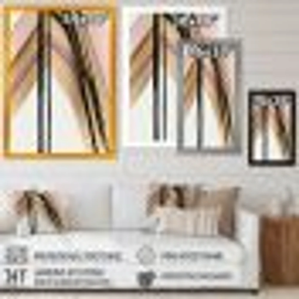 Minimalism Pink And Gold Cubic Fusion IX Wall Art
