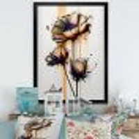 Orange Daisy Flower On Abstract Fusion I Wall Art