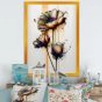Orange Daisy Flower On Abstract Fusion I Wall Art