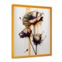 Orange Daisy Flower On Abstract Fusion I Wall Art