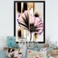 Pink Gerbera Flower On Abstract Fusion Wall Art