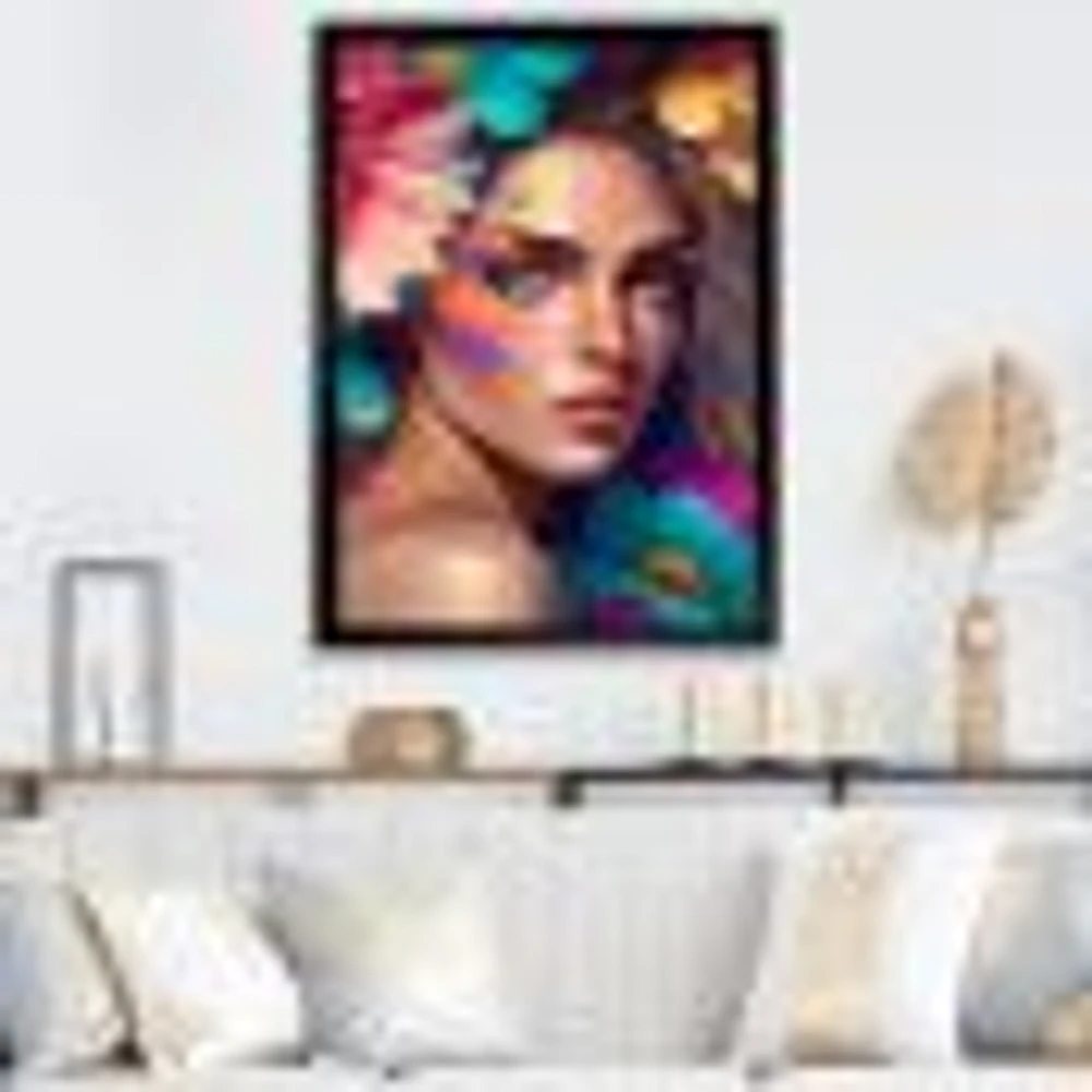 Floral Woman Portrait Wall Art