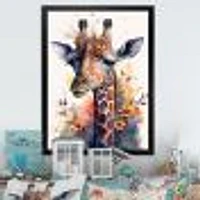 Cute Giraffe Floral Art I Wall