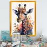 Cute Giraffe Floral Art I Wall