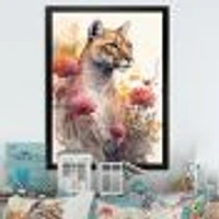 Cute Puma Floral Art Wall