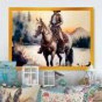 Western Cowboy Riding A Horse Wall Art