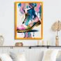 Pink And Blue Art Deco Army Shoes Wall