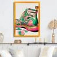 Pink And Green Art Deco Army Shoes Wall