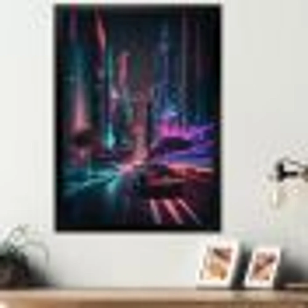 Futuristic Miami Neon Art Wall