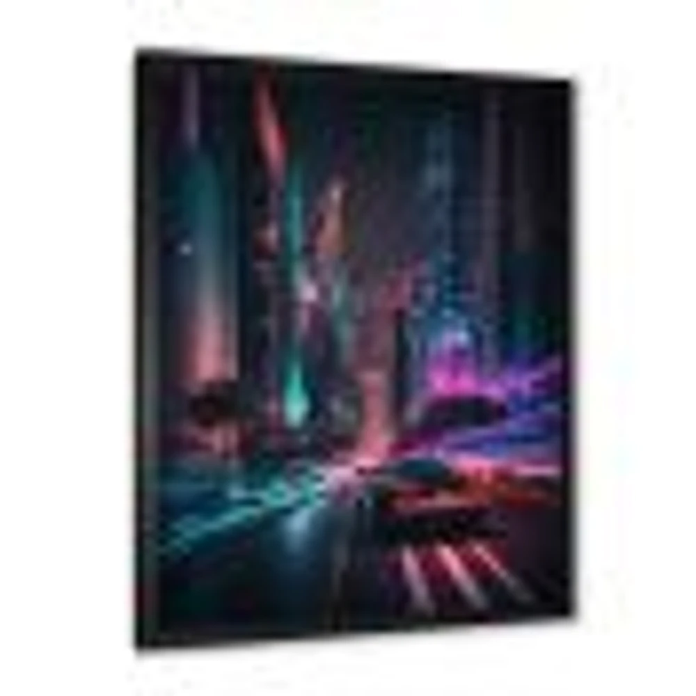Futuristic Miami Neon Art Wall